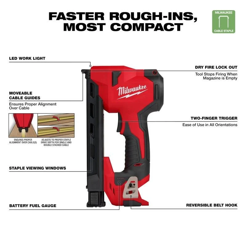 Milwaukee 2448-20 M12 Cable Stapler - Image 7