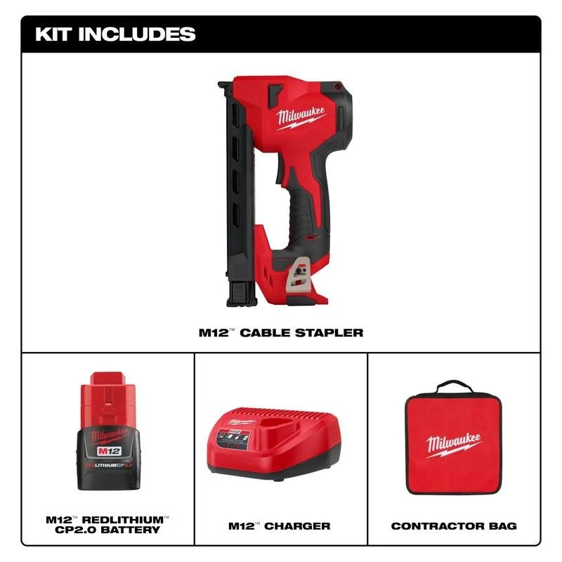 Milwaukee 2448-21 M12 Cable Stapler Kit - Image 3