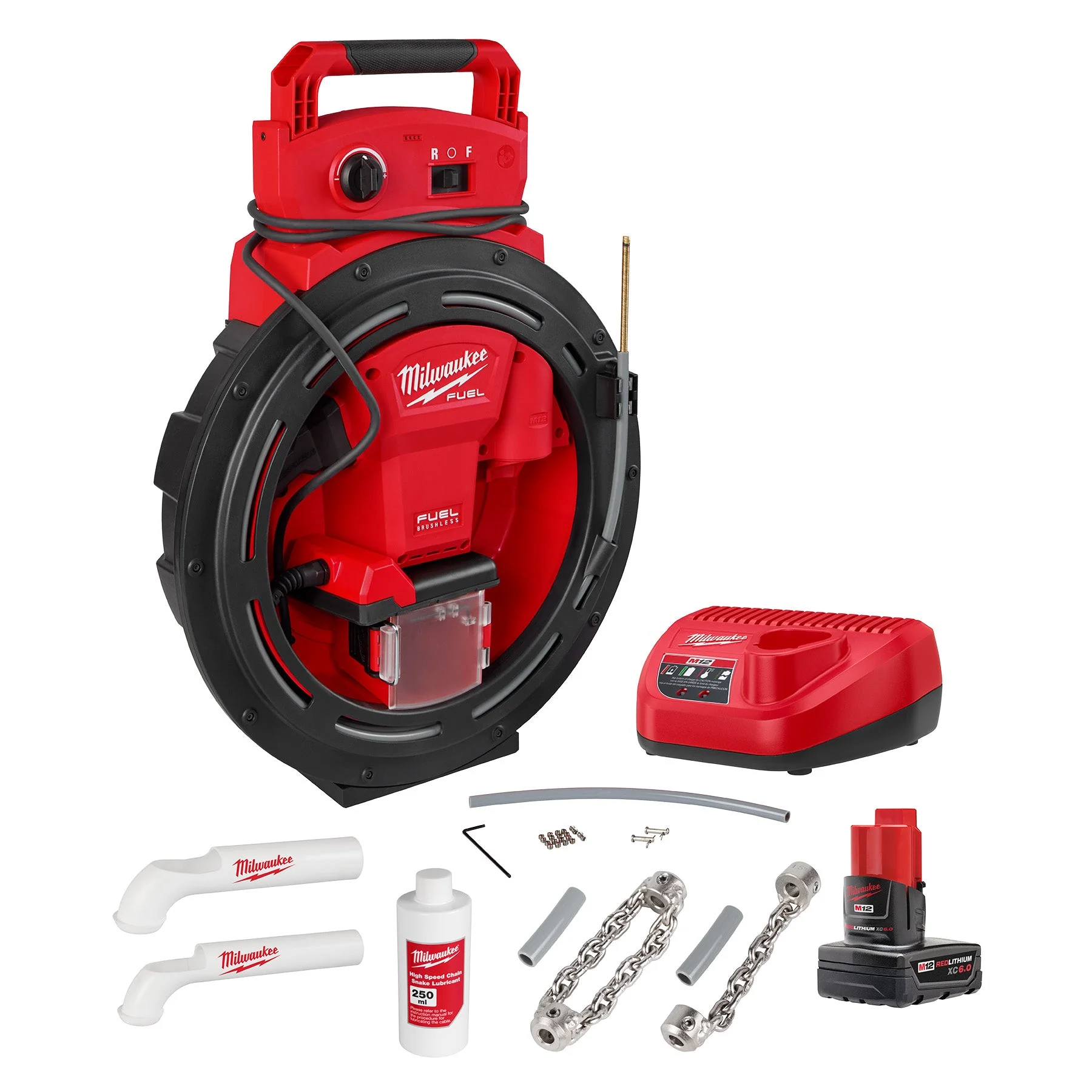 Milwaukee 2519-21 M12 FUEL™ High Speed Chain Snake for 1-1/4”-2” Pipes