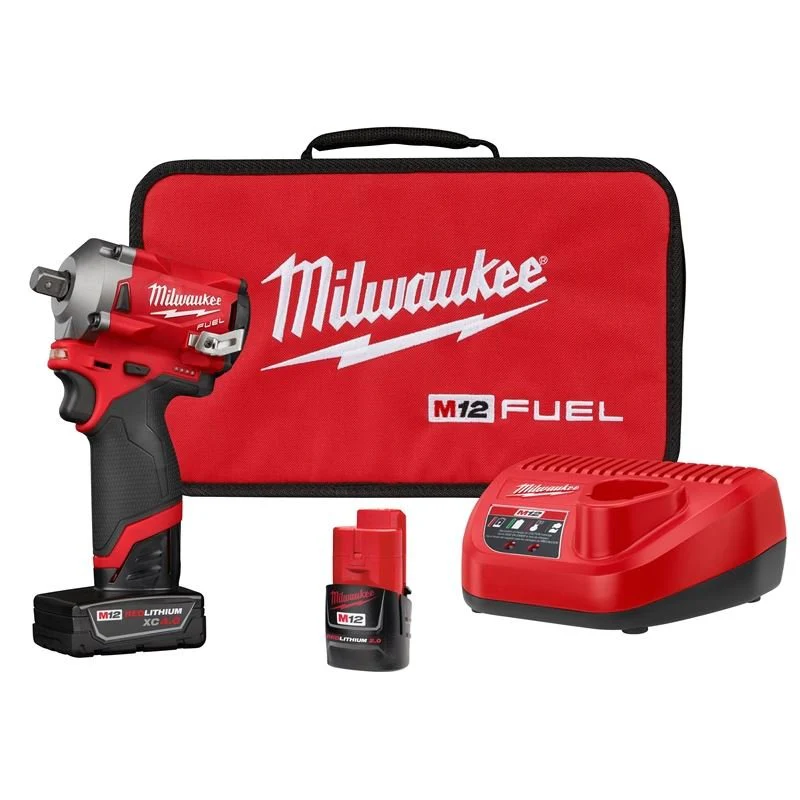 Milwaukee 2555P-22 M12 FUEL 1/2 Stubby Impact Wrench w/ Pin Detent Kit