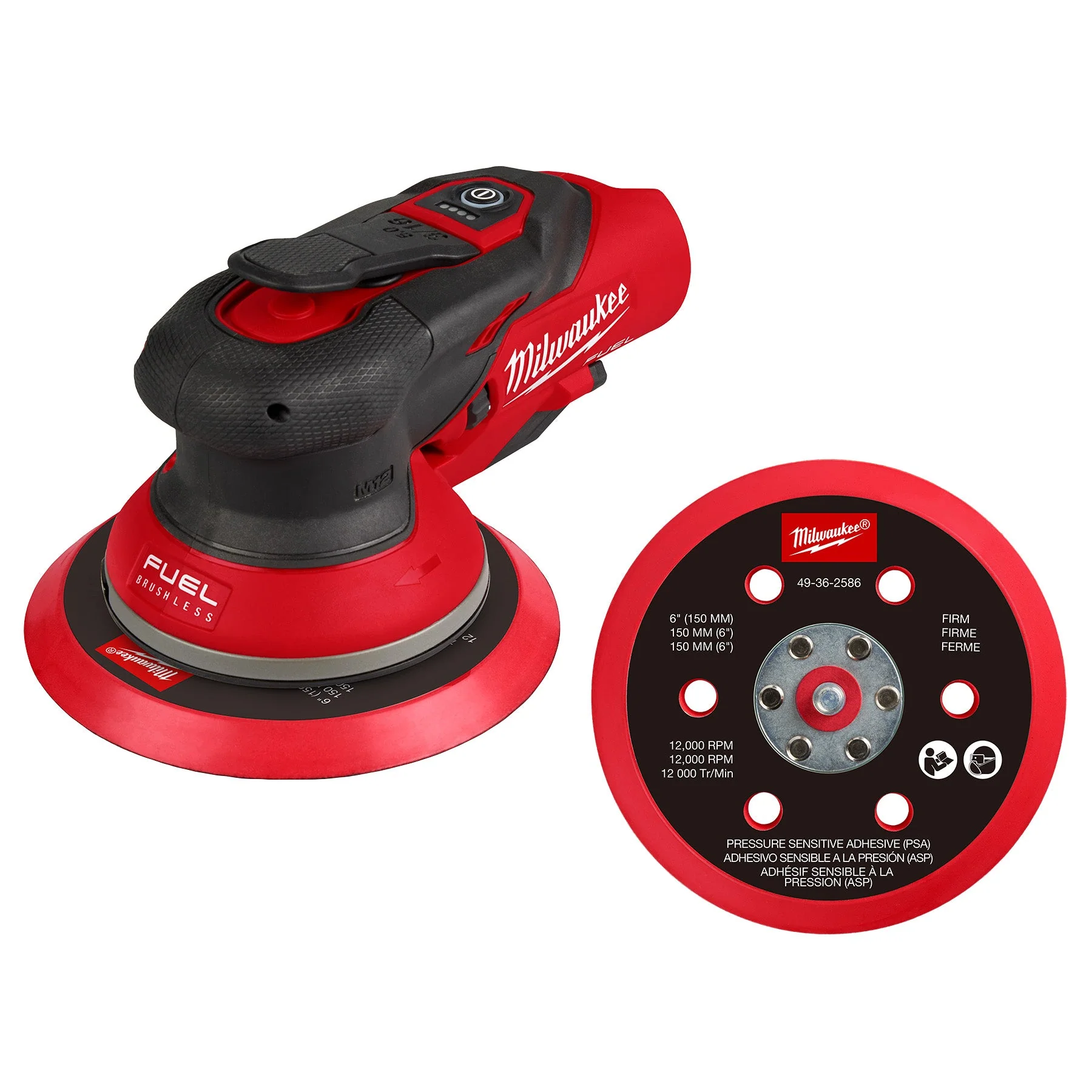 Milwaukee 2585-20 M12™ FUEL™ 6" Random Orbital Sander (3/16") - Image 9