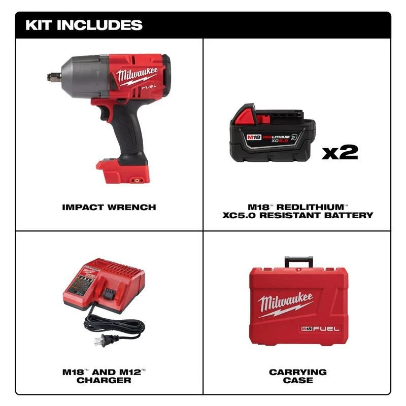 Milwaukee 2767-22R M18 FUEL High Torque 1/2in Impact Wrench with Friction Ring Kit - Image 2