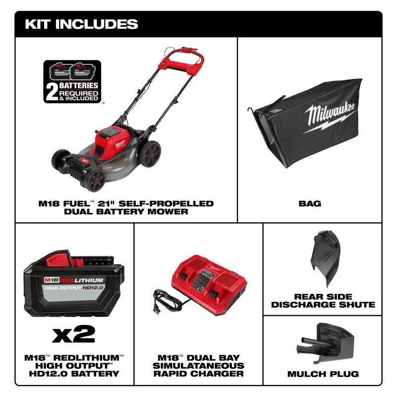 Milwaukee 2823-22HD M18 FUEL 21in Self-Propelled Dual Battery Mower Kit - Image 3