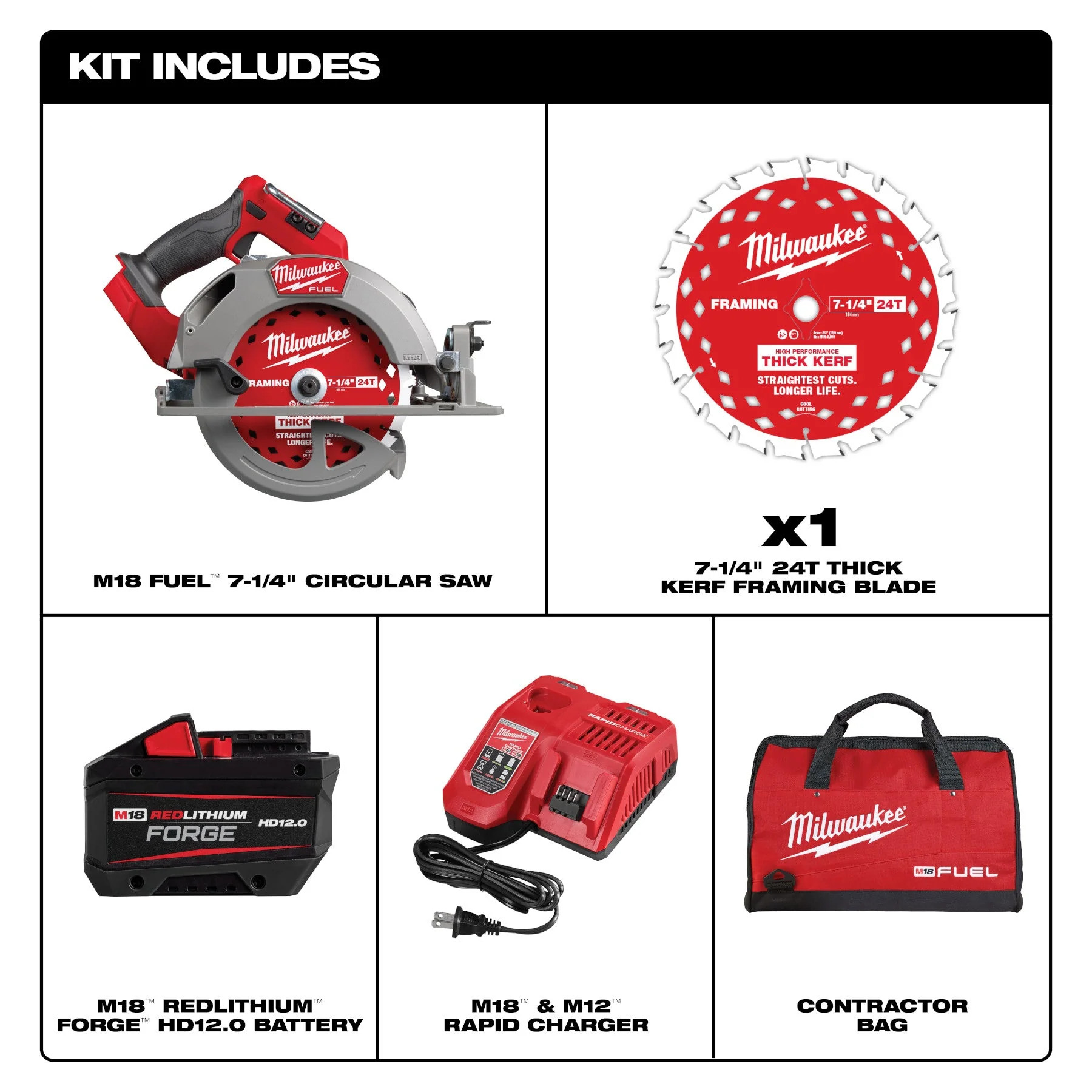 Milwaukee 2834-21HD M18 FUEL™ 7-1/4” Circular Saw Kit - Image 4