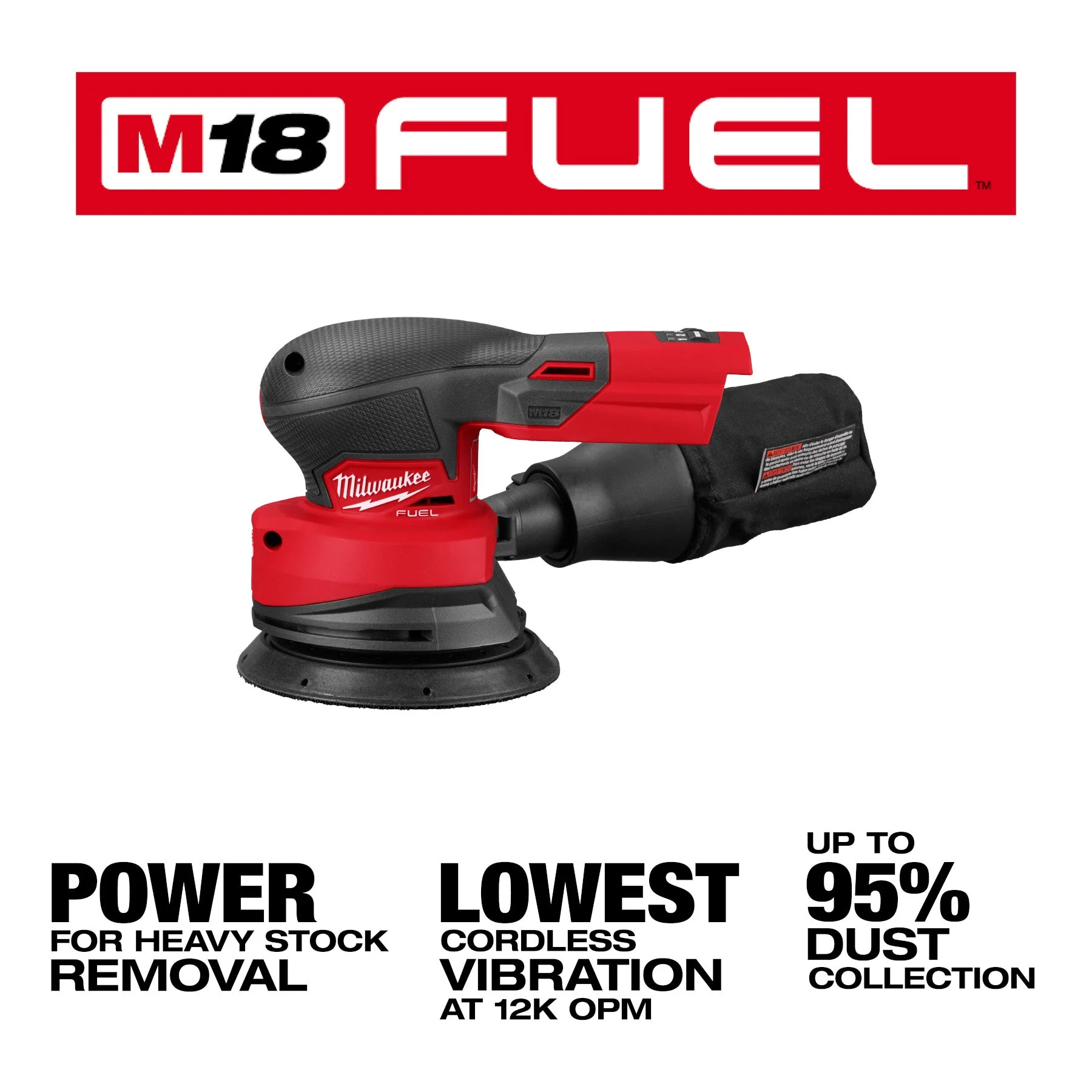 Milwaukee 2837-20 M18 FUEL™ 5" Random Orbital Sander - Image 15