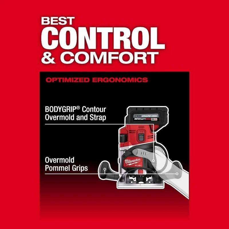 Milwaukee 2838-20 M18 FUEL 18 Volt Lithium-Ion Brushless Cordless 1/2in Router - Tool Only - Image 7