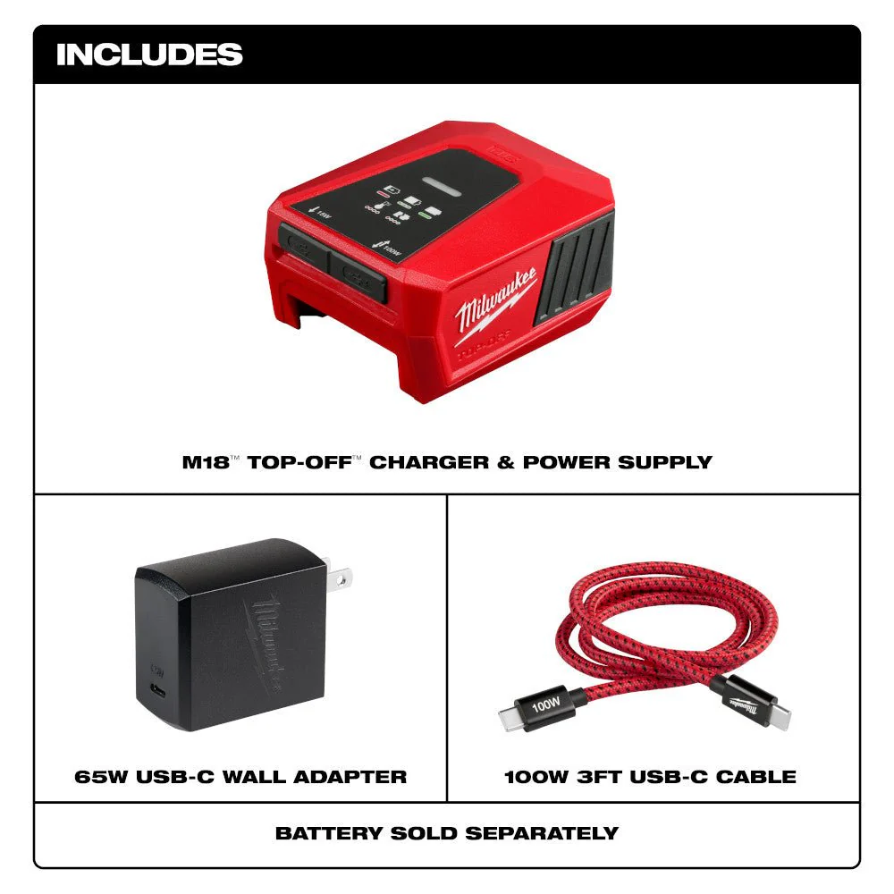 MILWAUKEE 2847-20 M18™ TOP-OFF™ Charger & Power Supply - Image 2