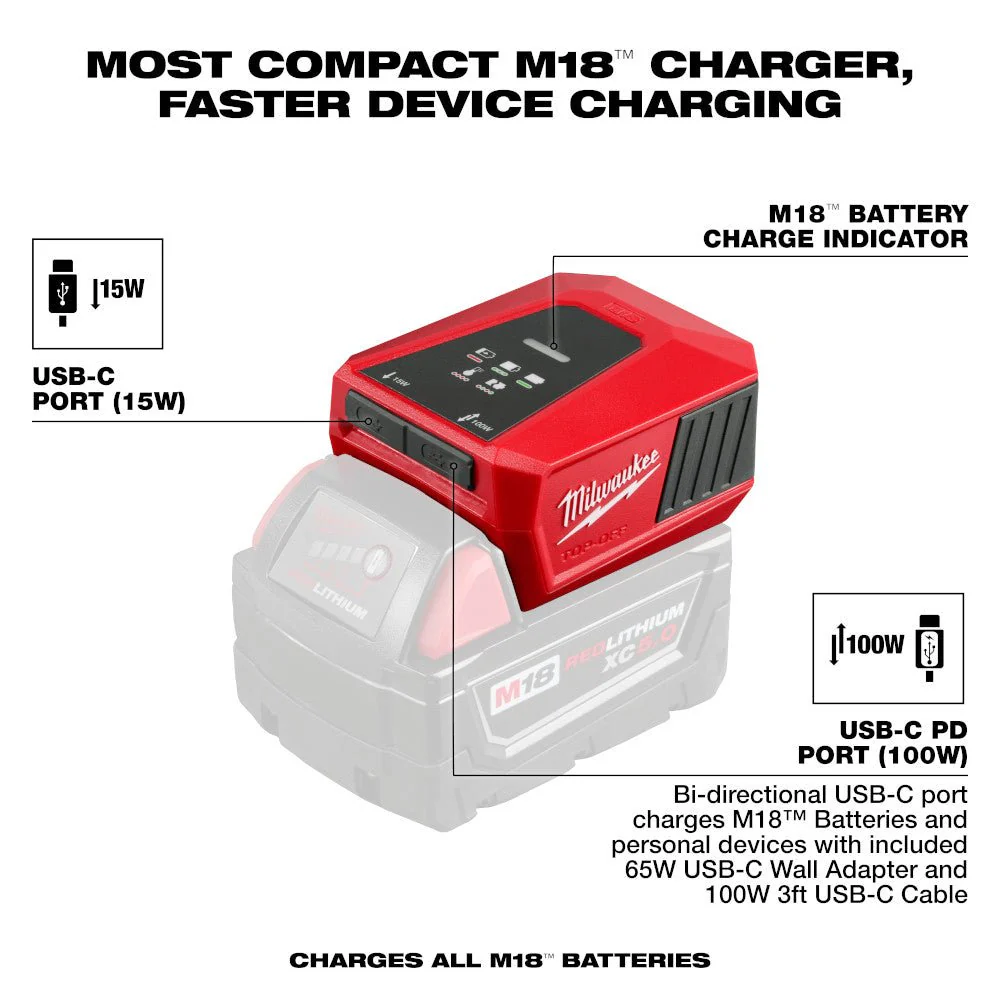 MILWAUKEE 2847-20 M18™ TOP-OFF™ Charger & Power Supply - Image 3