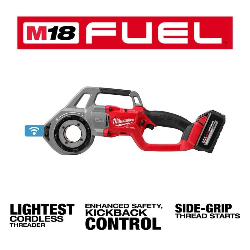 Milwaukee 2870-22 M18 FUEL Compact Pipe Threader w/ ONE-KEY w/ 1/2in - 1-1/4in Compact NPT Forged Aluminum Die Heads - Image 10