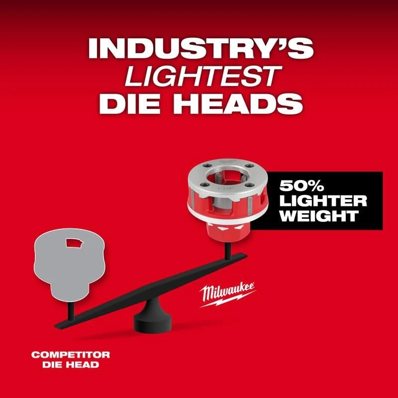 Milwaukee 2870-22 M18 FUEL Compact Pipe Threader w/ ONE-KEY w/ 1/2in - 1-1/4in Compact NPT Forged Aluminum Die Heads - Image 12