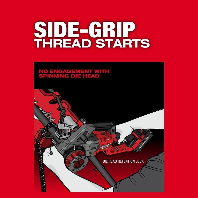 Milwaukee 2870-22 M18 FUEL Compact Pipe Threader w/ ONE-KEY w/ 1/2in - 1-1/4in Compact NPT Forged Aluminum Die Heads - Image 29