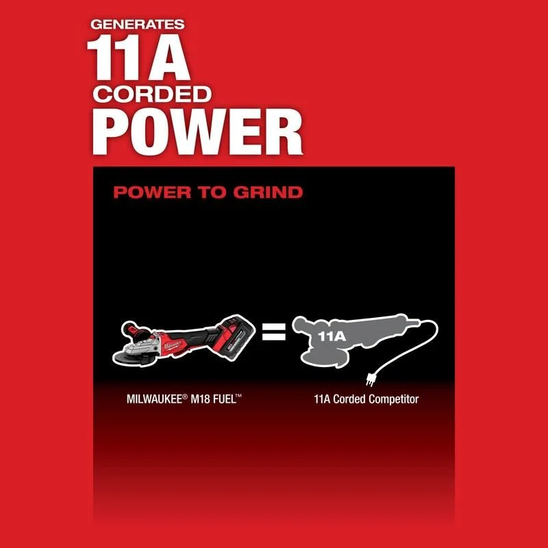 Milwaukee 2886-20 M18 FUEL 5in Flathead Braking Grinder, Paddle Switch No-Lock - Image 2
