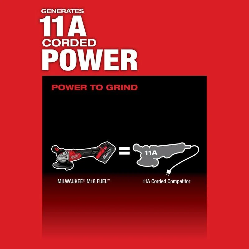 Milwaukee 2889-20 M18 FUEL 4-1/2in / 5in Variable Speed Braking Grinder, Slide Switch Lock-On - Image 2