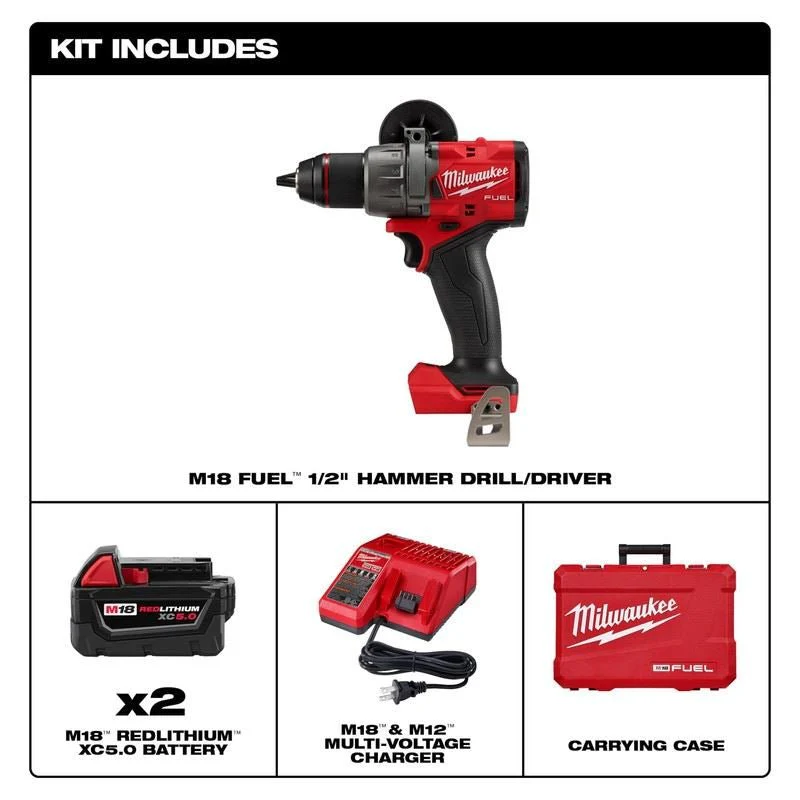 Milwaukee 2904-22 M18 FUEL 1/2in Hammer Drill/Driver Kit - Image 7