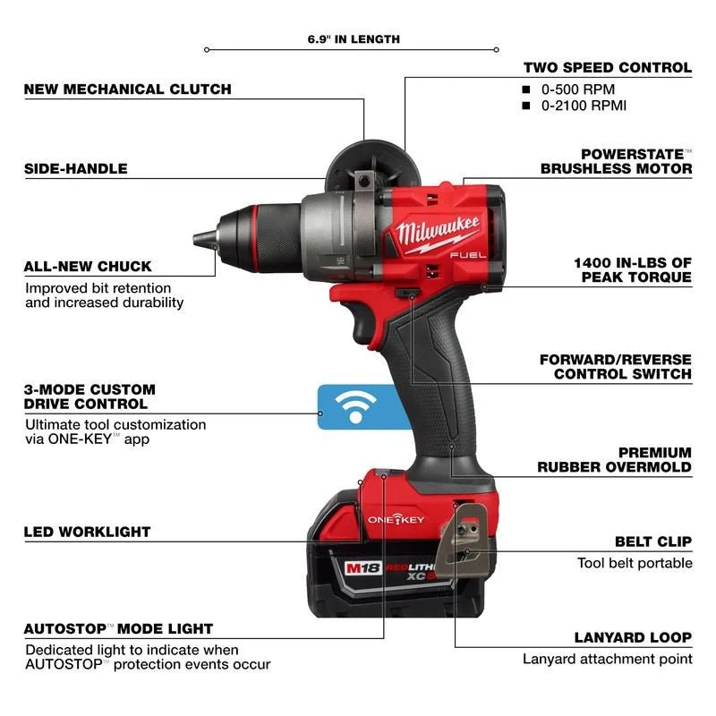 MILWAUKEE 2905-20 M18 FUEL 1/2in Drill/Driver w/ ONE-KEY - Image 3