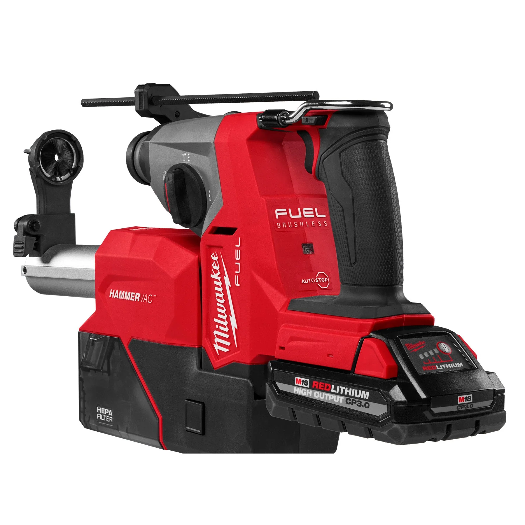 Milwaukee 2908-22DE M18 FUEL™ 5/8" SDS Plus Rotary Hammer w/ Dust Extractor Kit - Image 5