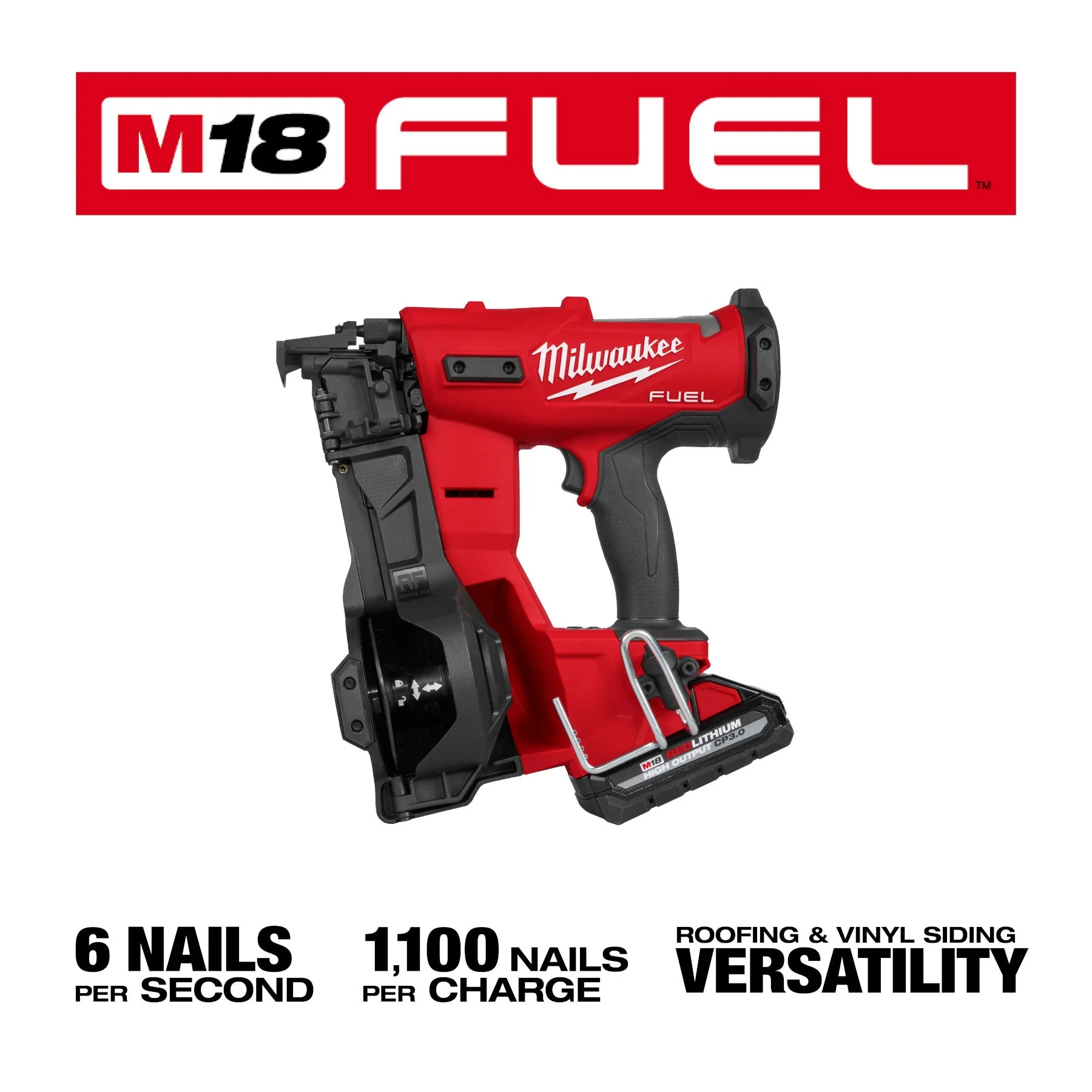 Milwaukee 2909-21 M18 FUEL™ Coil Roofing Nailer Kit - Image 9