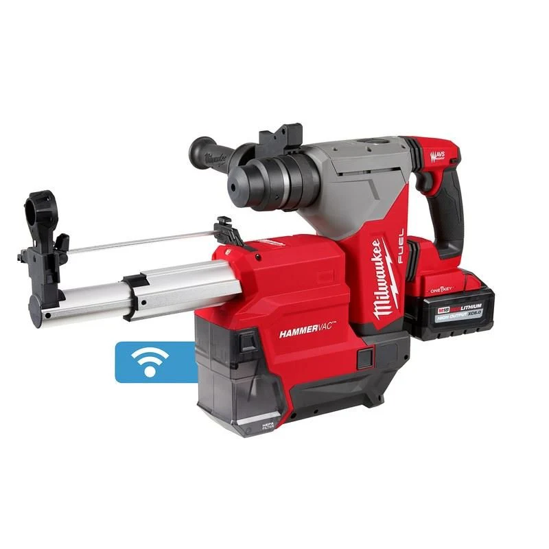 Milwaukee 2915-22DE M18 FUEL 1-1/8in SDS Plus Rotary Hammer w/ ONE-KEY and HAMMERVAC Dedicated Dust Extractor Kit - Image 6