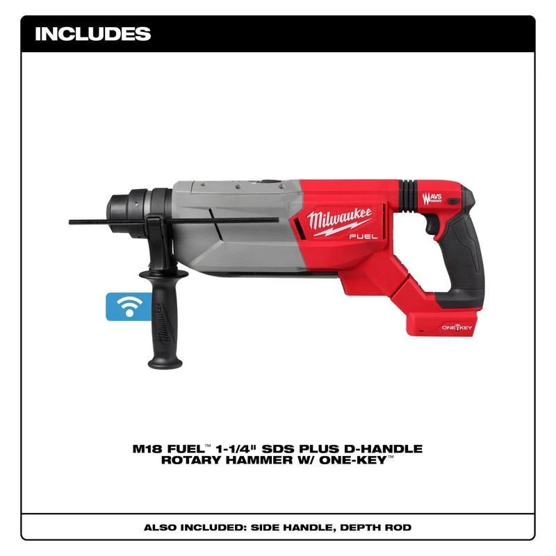 Milwaukee 2916-20 M18 FUEL 1-1/4in SDS Plus D-Handle Rotary Hammer w/ ONE-KEY - Image 9