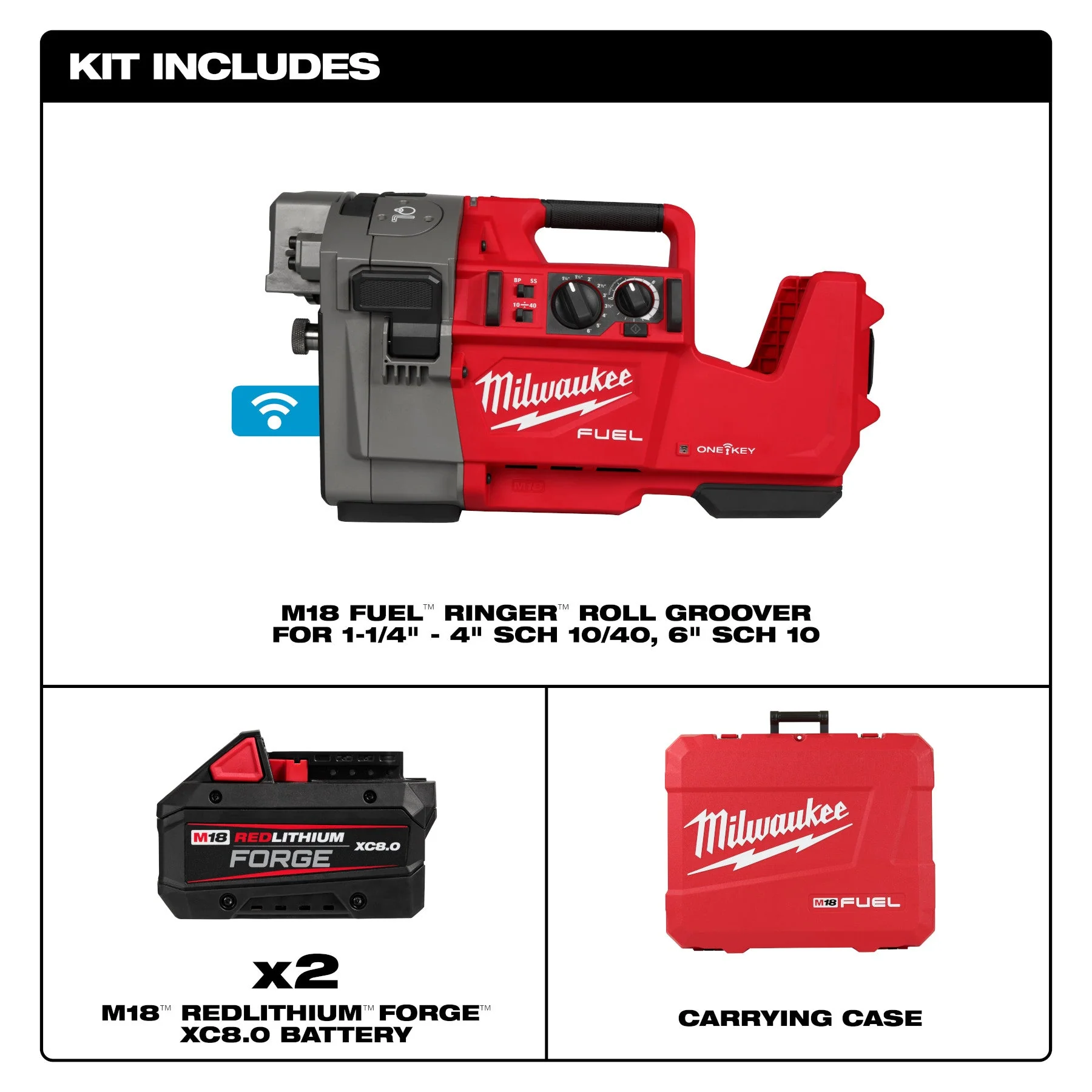 Milwaukee 2927-22 M18 FUEL™ RINGER™ Roll Groover for 1-1/4” - 4” Sch 10/40, 6” Sch 10 - Image 3