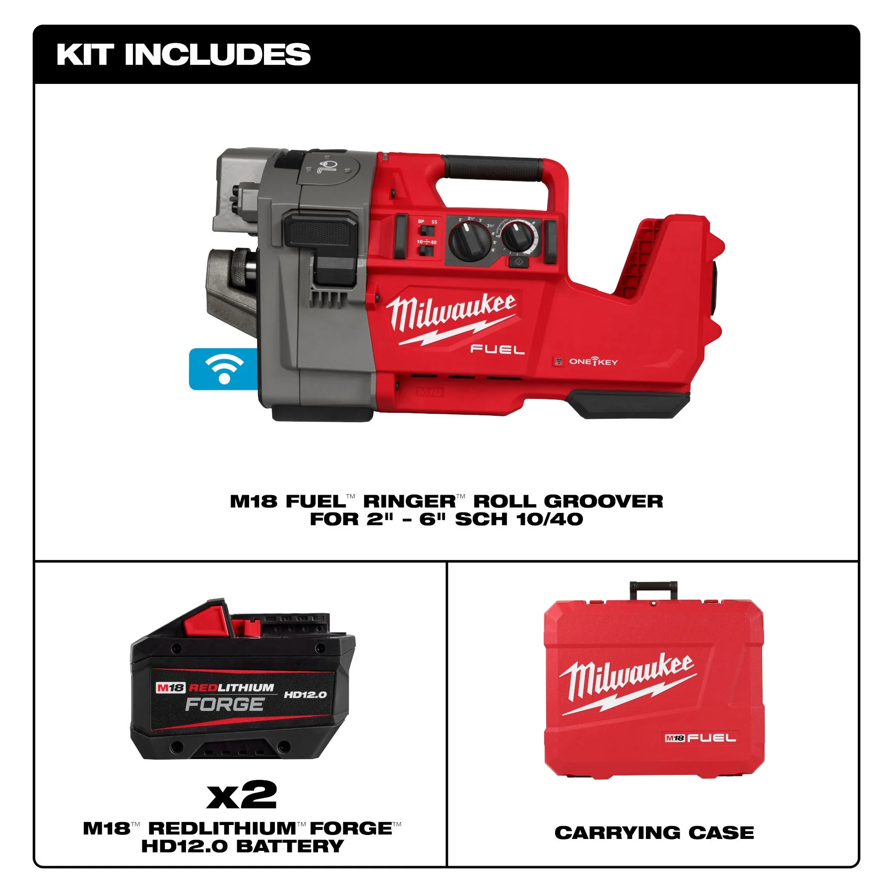 Milwaukee 2928-22 M18 FUEL™ RINGER™ Roll Groover for 2” – 6” Sch 10/40 - Image 4