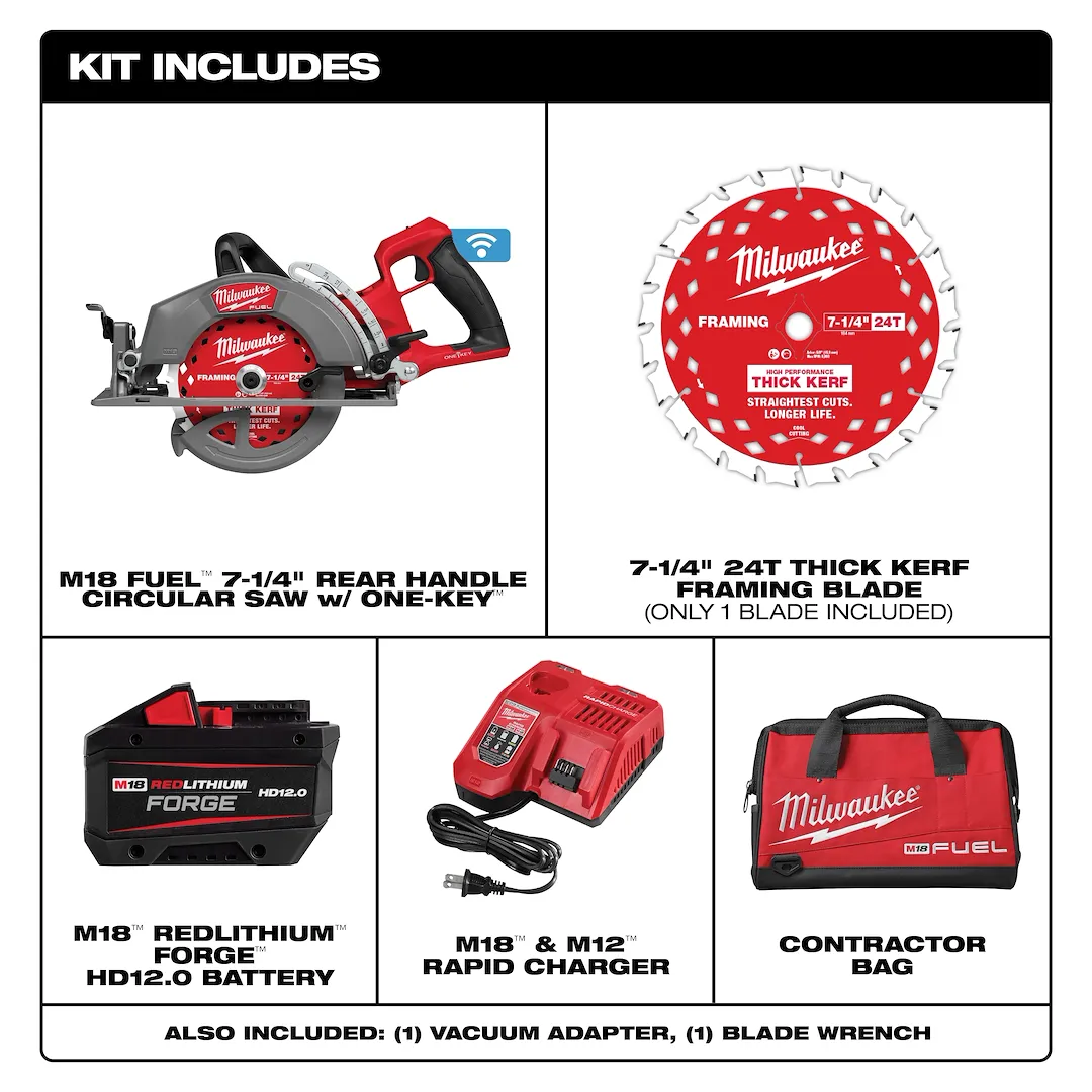 Milwaukee 2931-21HD M18 FUEL™ 7-1/4 in. Rear Handle Circular Saw with ONE-KEY™ Kit - Image 4