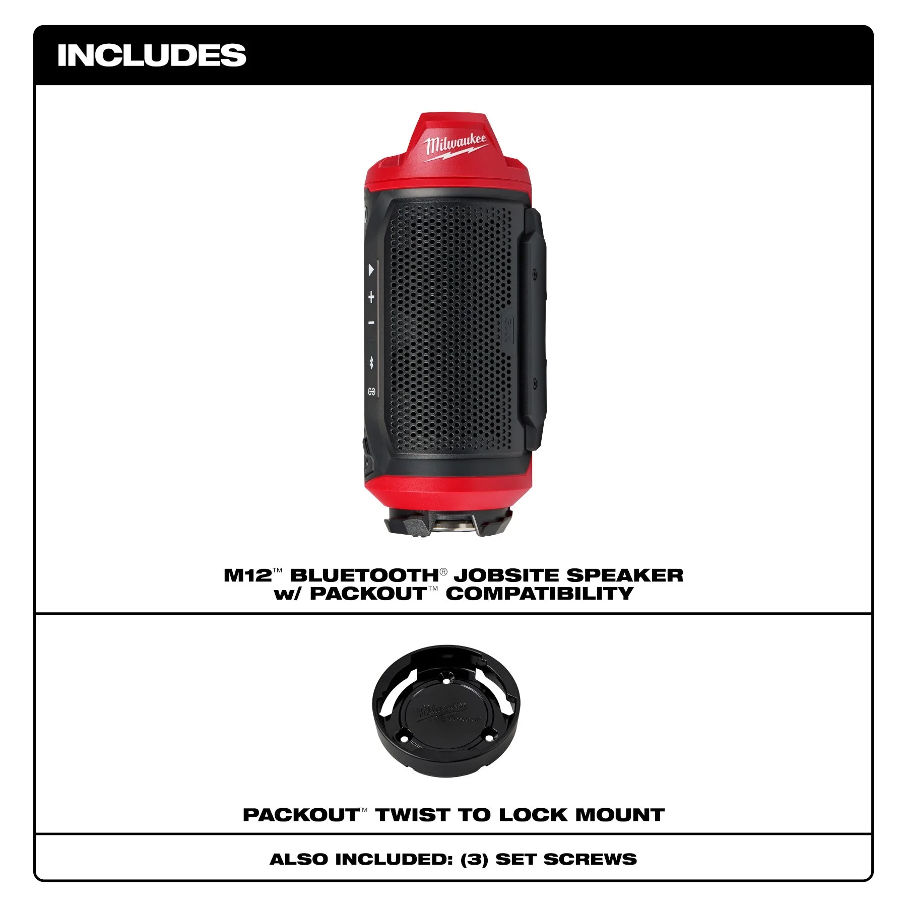 Milwaukee 2955-20 M12™ Bluetooth® Jobsite Speaker w/ PACKOUT™ Compatibility - Image 3
