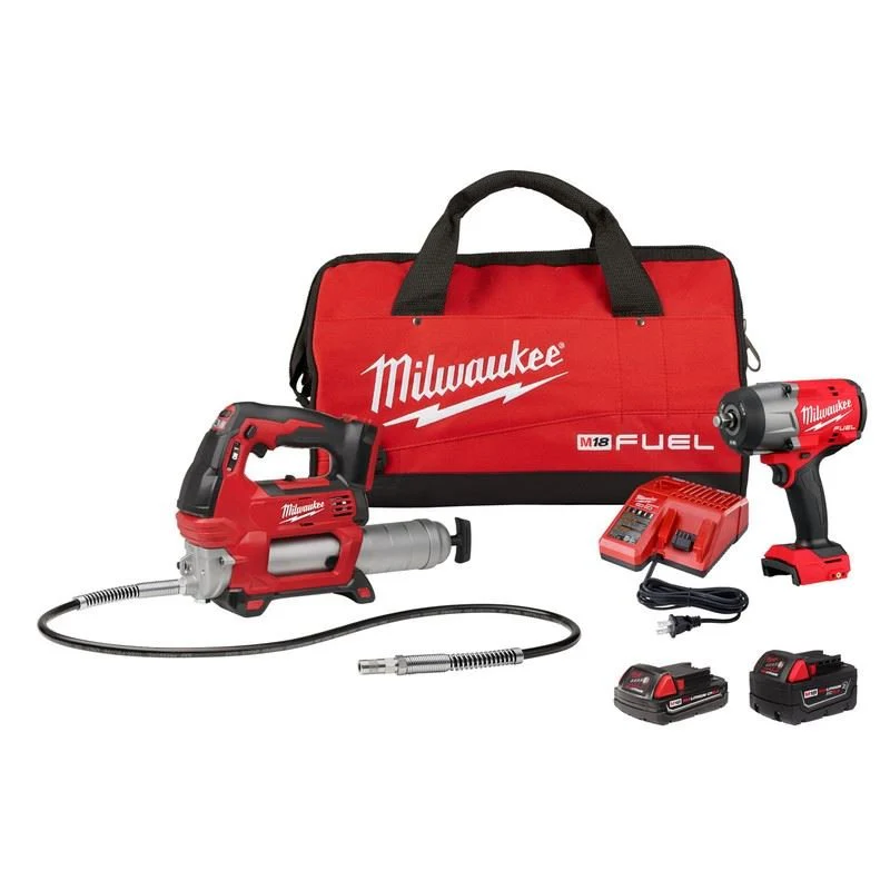 Milwaukee 2967-22GG M18 FUEL 1/2in HTIW w/ Friction Ring and Grease Gun Combo Kit - Image 8
