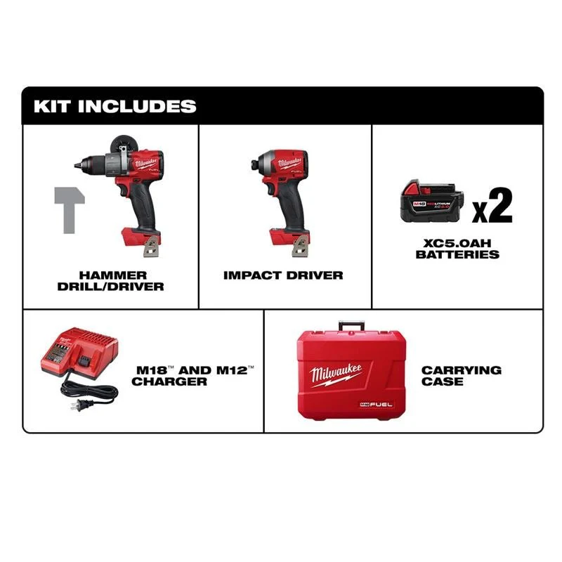 Milwaukee 2997-22 M18 FUEL 2-Tool Combo Kit: Hammer Drill/Impact - Image 2