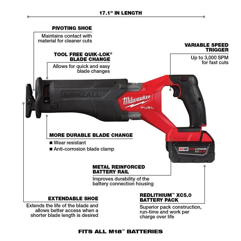 Milwaukee 2998-27 M18 FUEL 7 Tool Combo Kit - Image 5