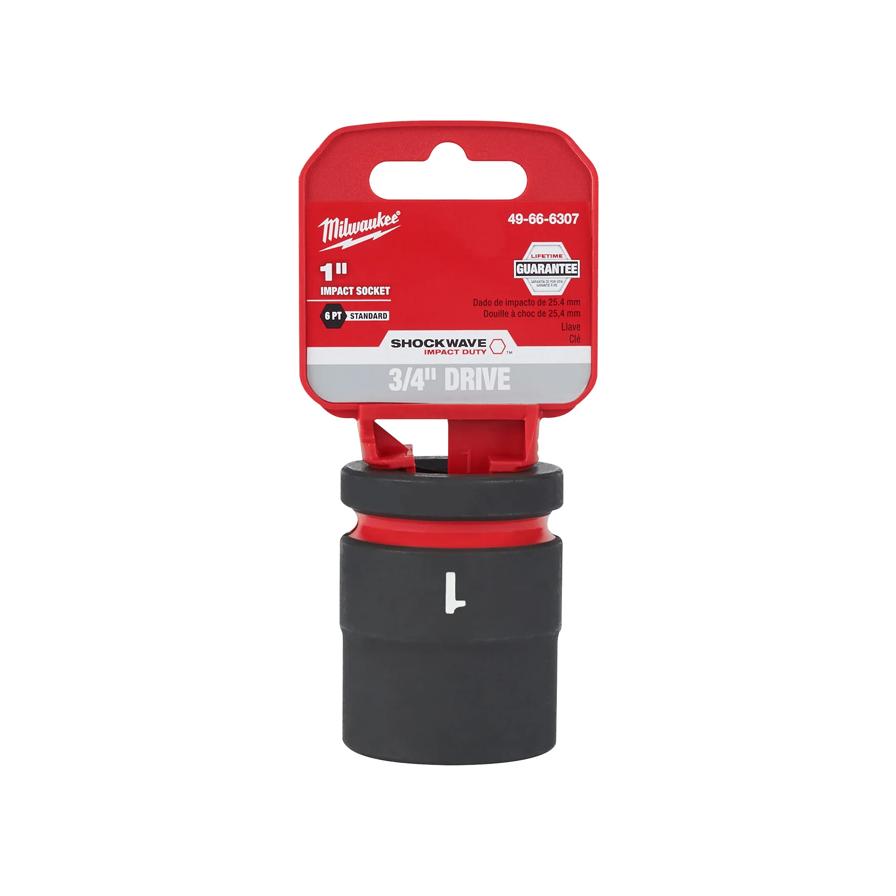 Milwaukee 3/4"Drive 1" Shallow 6 Point Socket SHOCKWAVE Impact Duty™ 49-66-6307 - Image 2