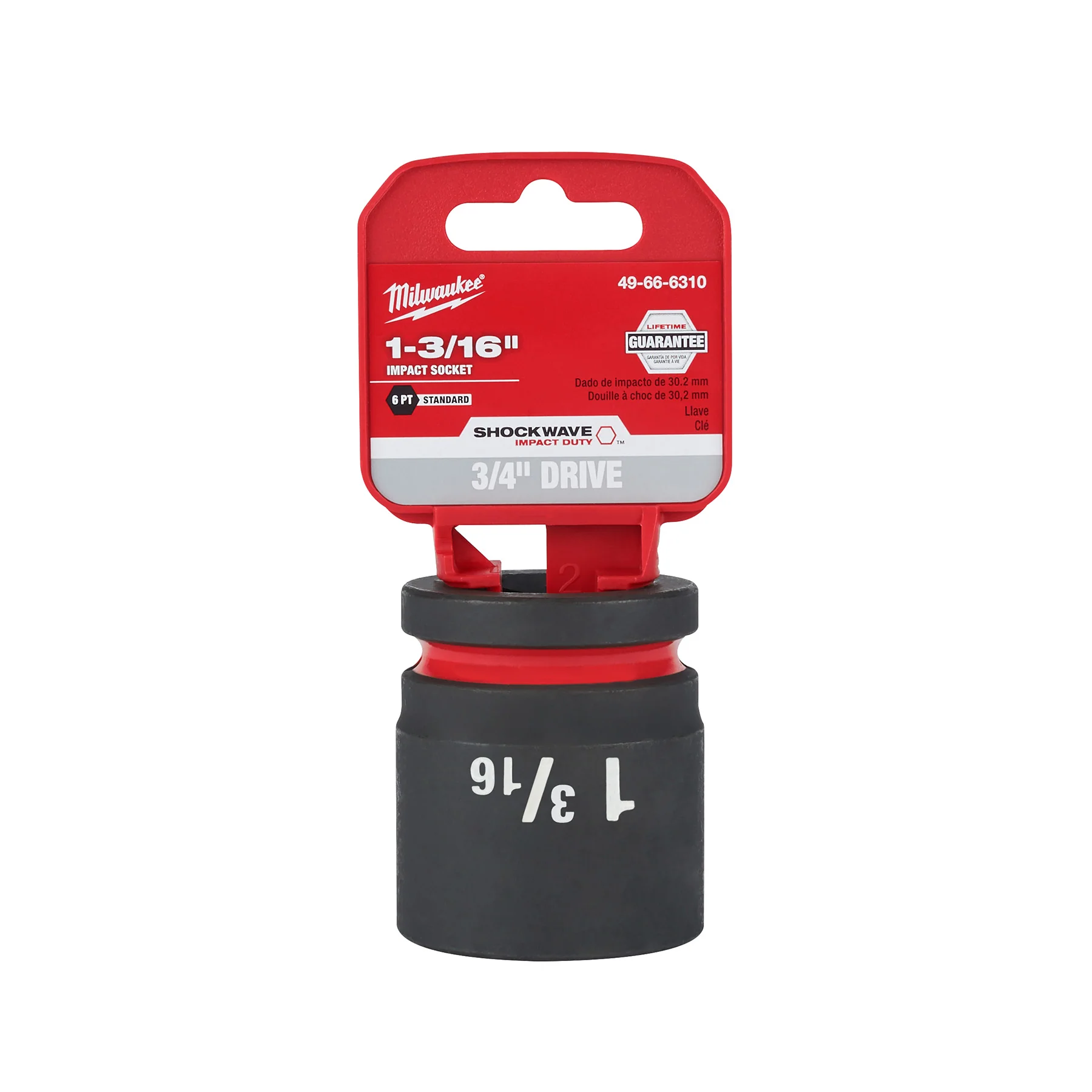 Milwaukee 3/4"Drive 1-3/16" Shallow 6 Point Socket SHOCKWAVE Impact Duty™ 49-66-6310 - Image 2