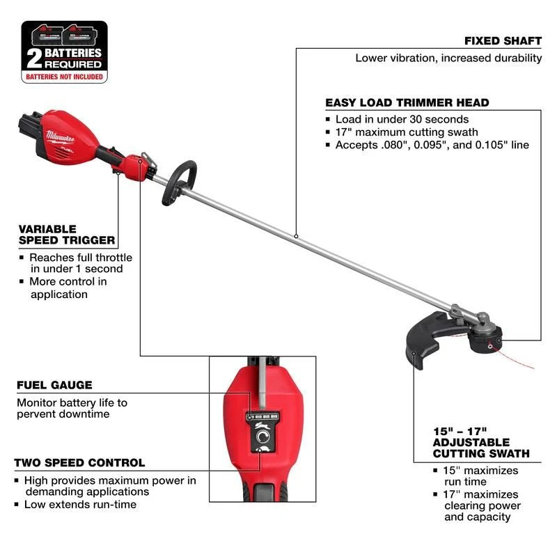 Milwaukee 3006-20 M18 FUEL 17in Dual Battery String Trimmer - Image 10