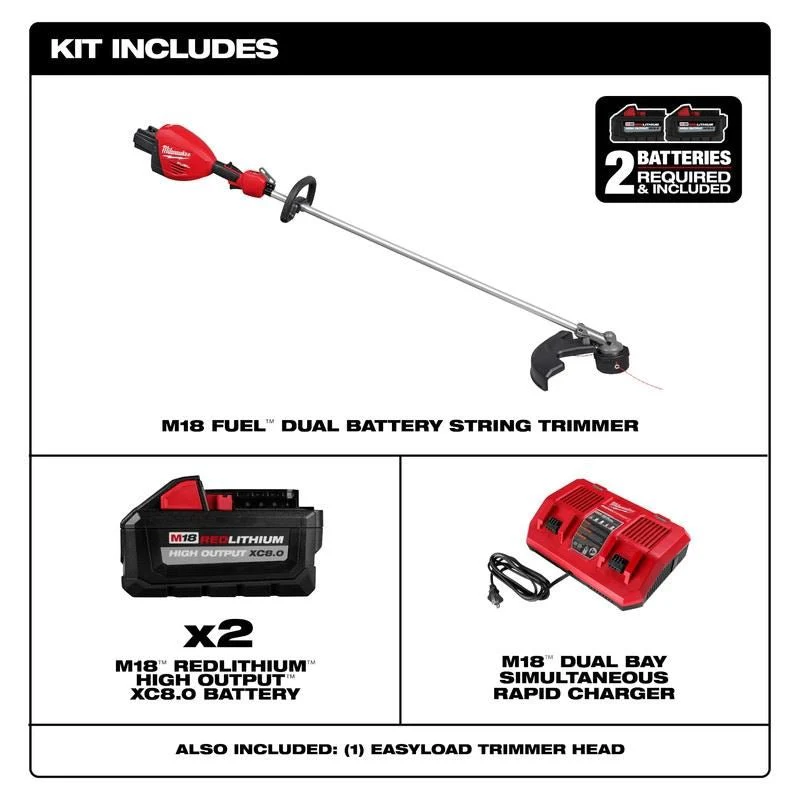 Milwaukee 3006-22 M18 FUEL 17in Dual Battery String Trimmer Kit - Image 2