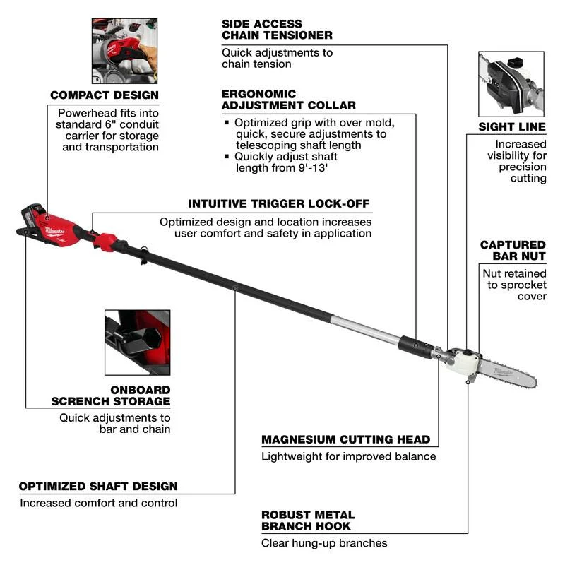 Milwaukee 3013-21 M18 FUEL Telescoping Pole Saw Kit - Image 3