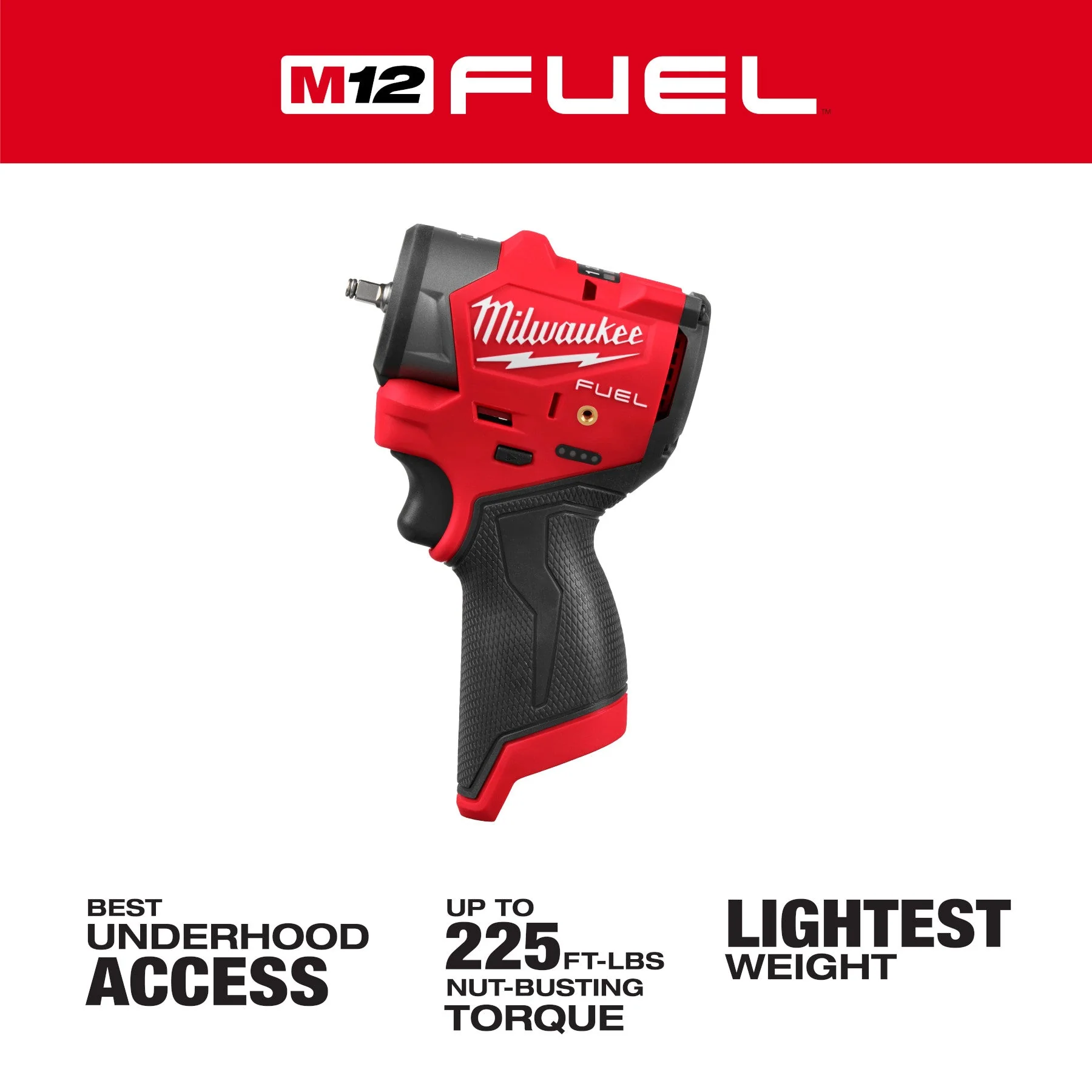 Milwaukee 3049-20 M12 FUEL™ 3/8" Subcompact Impact Wrench w/ Friction Ring (Tool Only) - Image 7