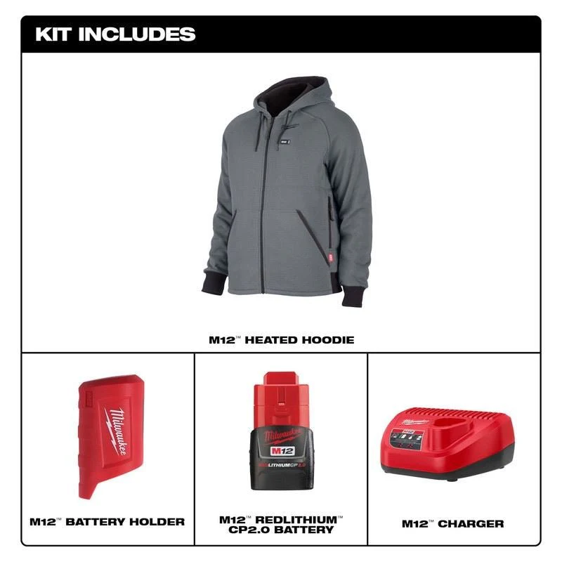 Milwaukee 306G-21 M12 HEATED HOODIE KIT- GREY - Image 11