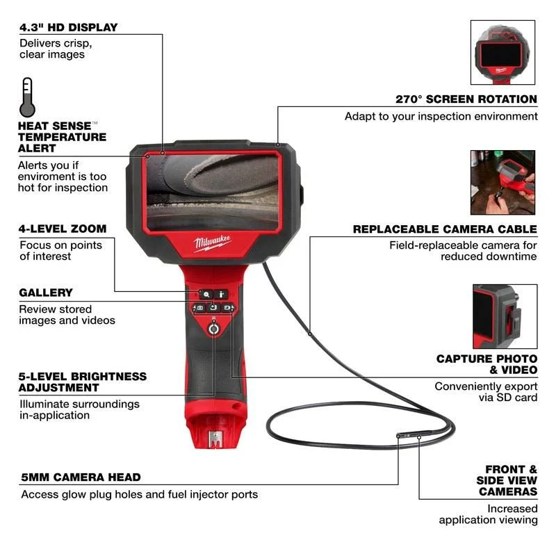 Milwaukee 3150-20 M12 Auto Technician Borescope - Image 4