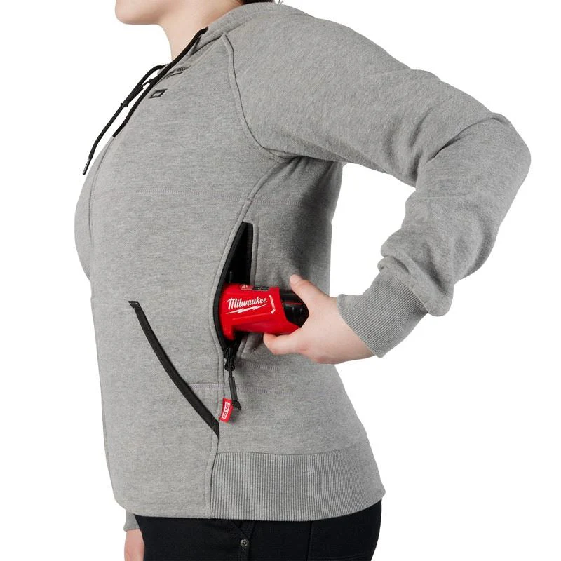 Milwaukee 336G-21 M12 Womens Heated Hoodie - Gray - Image 4