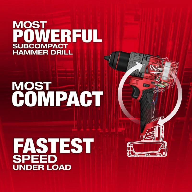 Milwaukee 3404-22 M12 FUEL 1/2in Hammer Drill/Driver Kit - Image 4