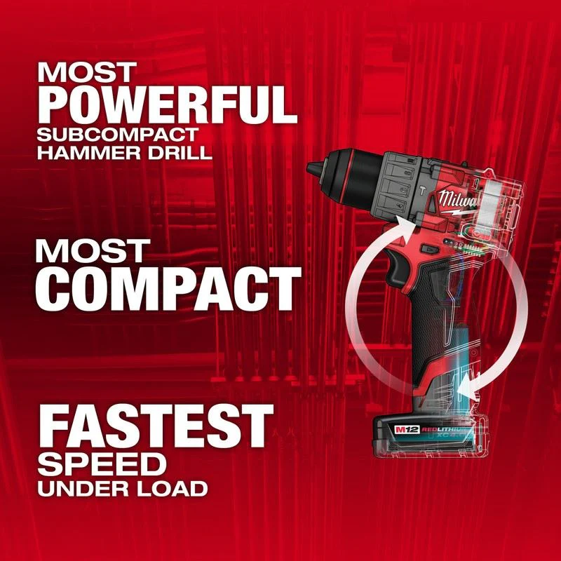 Milwaukee 3404-22 M12 FUEL 1/2in Hammer Drill/Driver Kit - Image 5