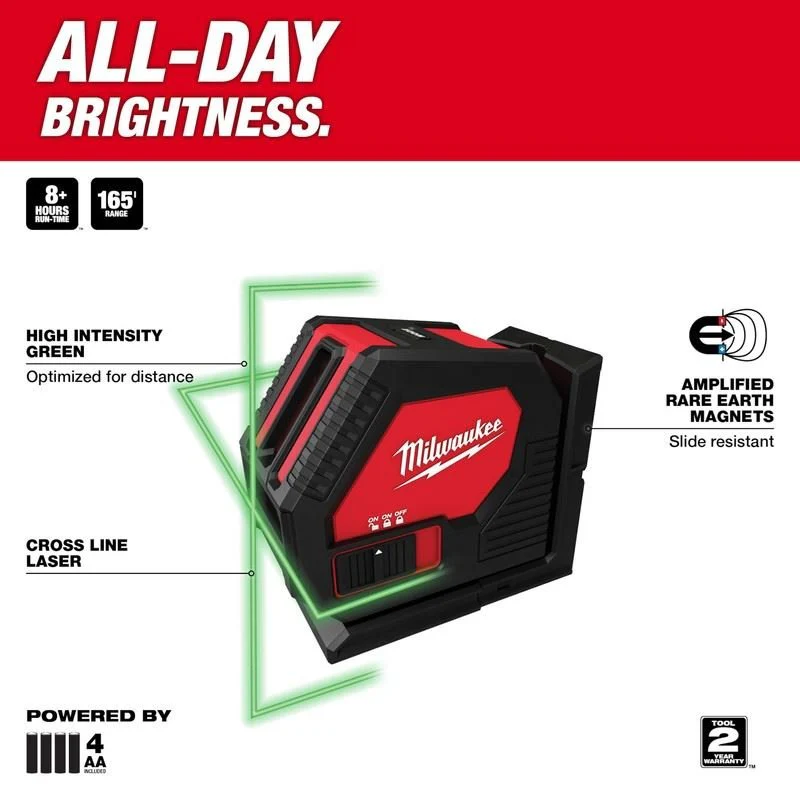 Milwaukee 3421 Green Cross Line Laser - Image 3