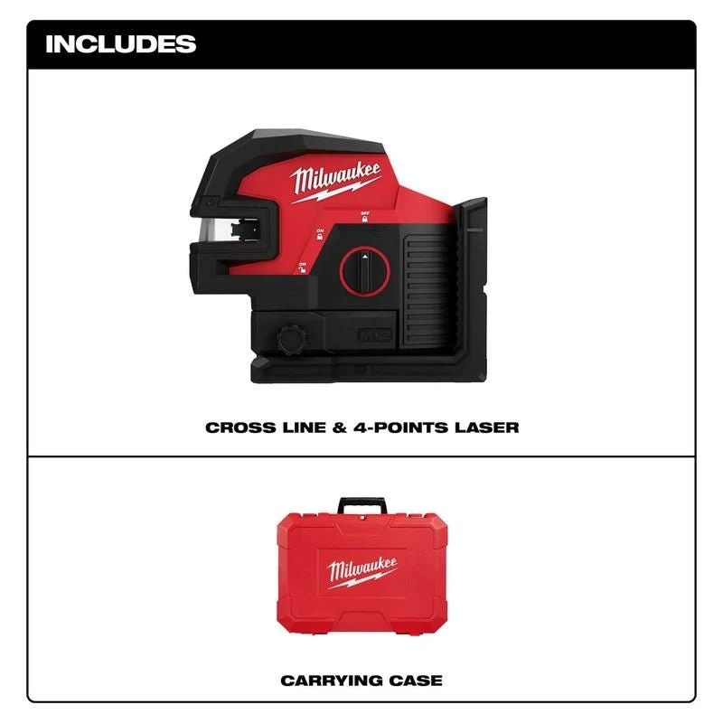 Milwaukee 3624-20 M12 Green Cross Line and 4-Points Laser - Image 4
