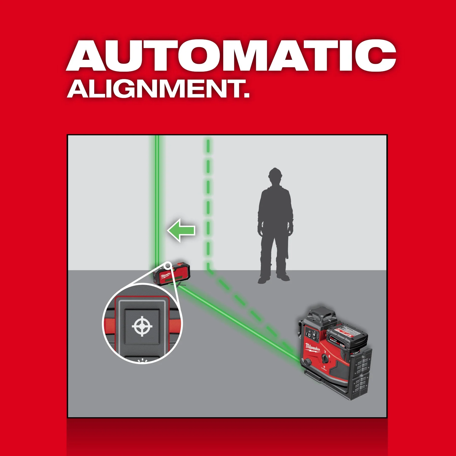 Milwaukee 3642-21 M12™ Green 360° 3-Plane Laser w/Automatic Alignment & Receiver - Image 17
