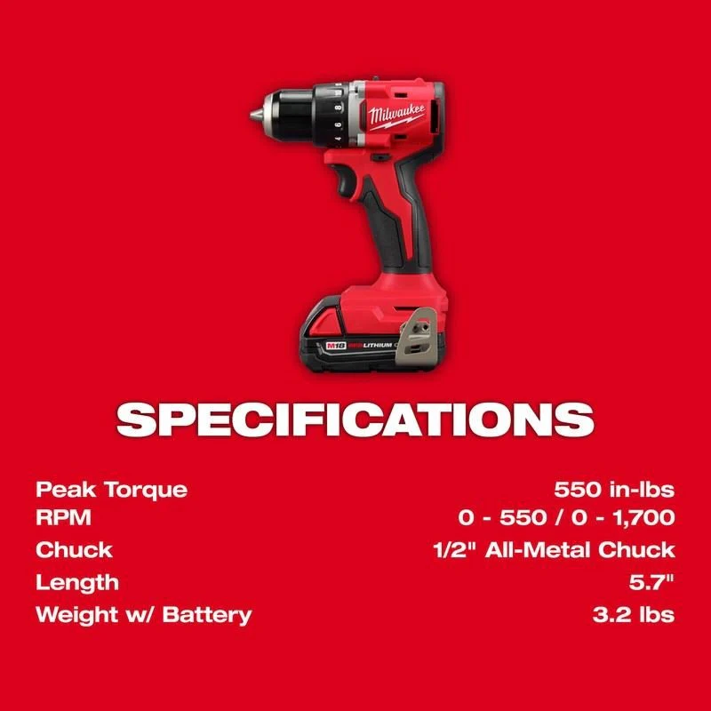 Milwaukee 3692-22CT M18 Compact Brushless 2-Tool Combo Kit - Image 4