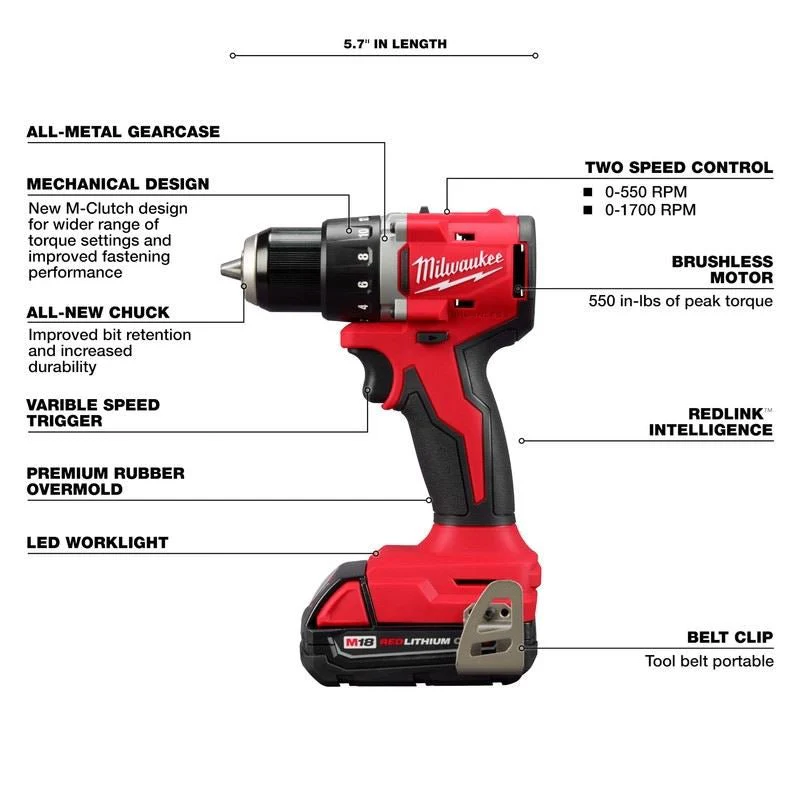 Milwaukee 3692-22CT M18 Compact Brushless 2-Tool Combo Kit - Image 6