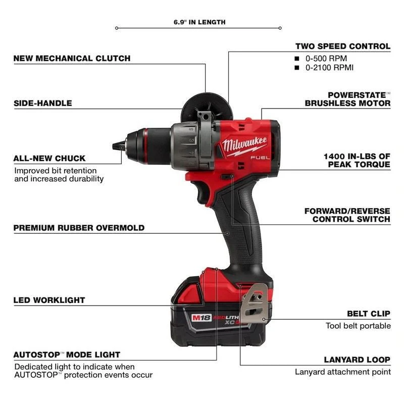 Milwaukee 3697-22CXC M18 FUEL 18V Brushless Cordless Hammer Drill and Impact Driver Combo Kit (2-Tool) - Image 3