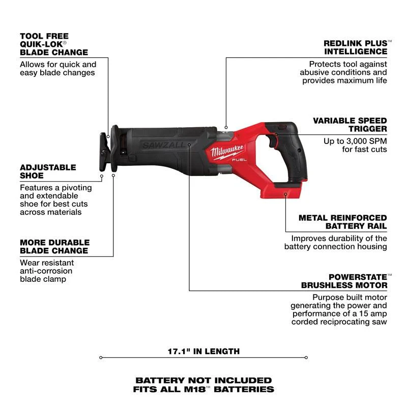 Milwaukee 3697-25 M18 FUEL 5 Tool Combo Kit - Image 4