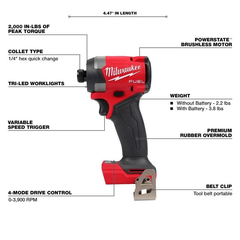 Milwaukee 3697-25 M18 FUEL 5 Tool Combo Kit - Image 6