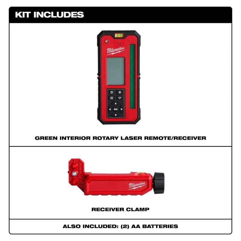 Milwaukee 3712 Green Rotary Laser Remote Control and Receiver - Image 2